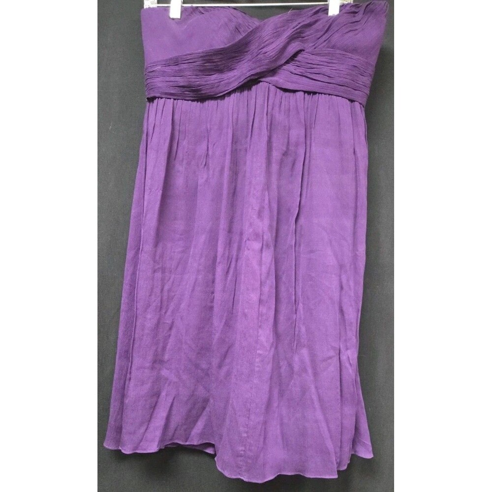 J. Crew Nadia Purple Silk Chiffon Midi Dress Size 14 Quiet Luxury Coastal Chic